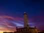 Monumental lighthouse at night Coquicombo region, Chile