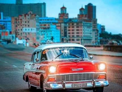 Havana classic car  panoramic view, Havana City