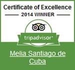 Melia Santiago de Cuba Certificate of excellence Tripadvisor 2014