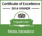Melia Varadero Certificate of Excellence Tripadvisor 2014
