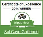 Sol Cayo Guillermo Certificate of Excellence Tripadvisor 2014