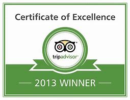 TripAdvisor Certificate of Excellence 2013.