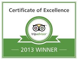 TripAdvisor Certificate of Excellence 2013