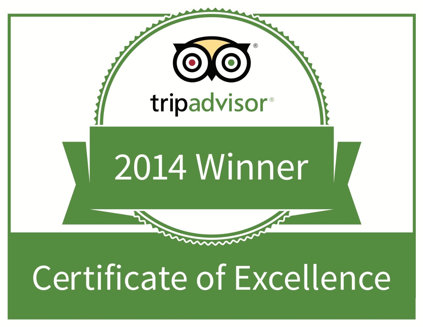 TripAdvisor Certificate of Excellence 2014